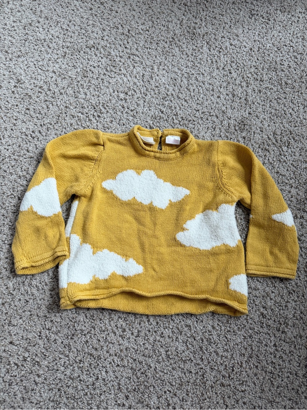 Zara Baby Knit Sweater 9-12 Months Yellow Clouds